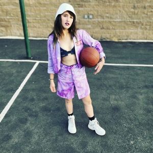 Recycled jacket and skirt set